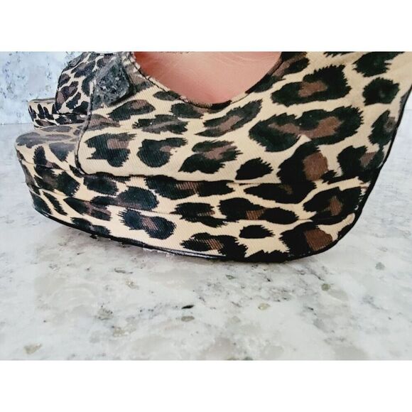Betsey Johnson 10M Strappy Sandal High 6" Heels Animal‎ Print 2013 Stilettos - Picture 7 of 11